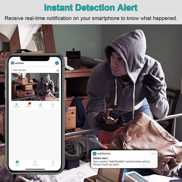 Alt view image 4 of 7 - Spy Camera Hidden Camera 1080P UHD Wireless Hidden WiFi Camera with Remote View, 20 hours Battery Life Small Hidden Camera,Mini Spy Hidden Camera with Motion Detection Nanny Cam for Home Offic