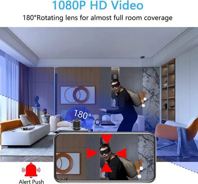 Alt view image 5 of 7 - Small-ECO Hidden Camera Speaker - Spy Camera PTZ HD 1080P WiFi Motion Detection Video Recorder Wireless Mini Safety Nanny Camera