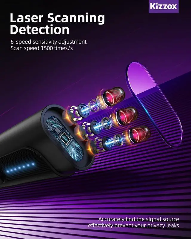 Alt view image 5 of 6 - K16 Pro Hidden Camera Detectors, Hidden Devices Detector, Magnetic/RF Signal/IR laser Detector for Hidden camer/GPS Tracker/Listening Device, Bug and Camera Detector for Hotel,Car,Office,Travel