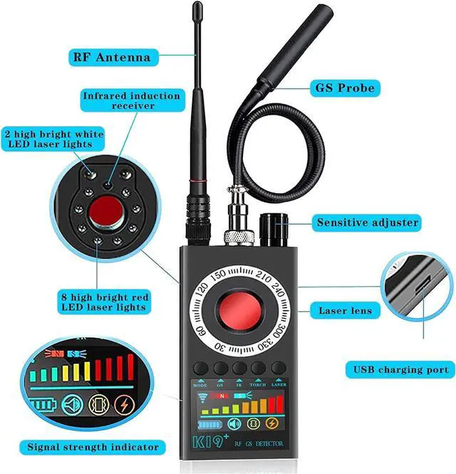 Alt view image 2 of 7 - BTFDREEM Hidden Devices Detector Hidden Camera Detectors Anti Spy Detector Bug Detector RF Detector Listening Device Detector GPS Tracker Detector Upgraded Version