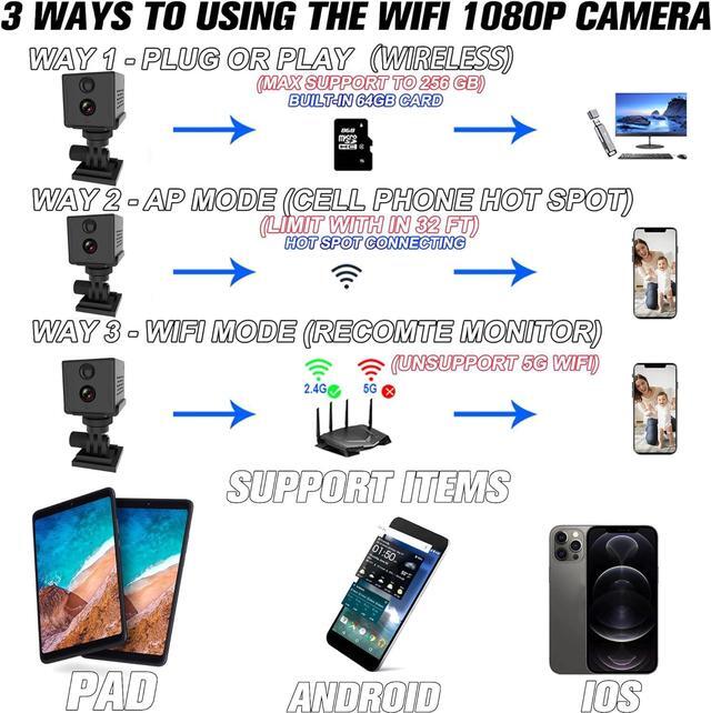 Alt view image 6 of 6 - Spy Camera Hidden WiFi Mini 4K Wireless Indoor IP Cam Secret Nanny Security Surveillance for Baby Pet with Phone App AI Human Detection Alarm Push Cloud/64GB Night Vision 100 Day Standby Battery Life
