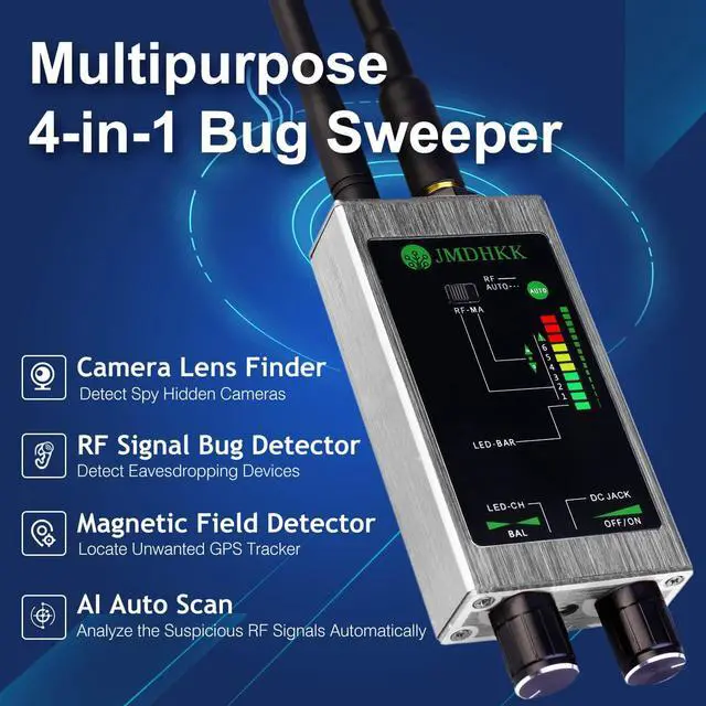 Alt view image 2 of 6 - Bug Detector, hidden camera detectors ,Anti spy Detector ,RF Detector, GPS Detector Anti Tracking Strong Magnetic Detector for GPS Tracker Hidden Camera Finder Listening Device in office, car, meeting