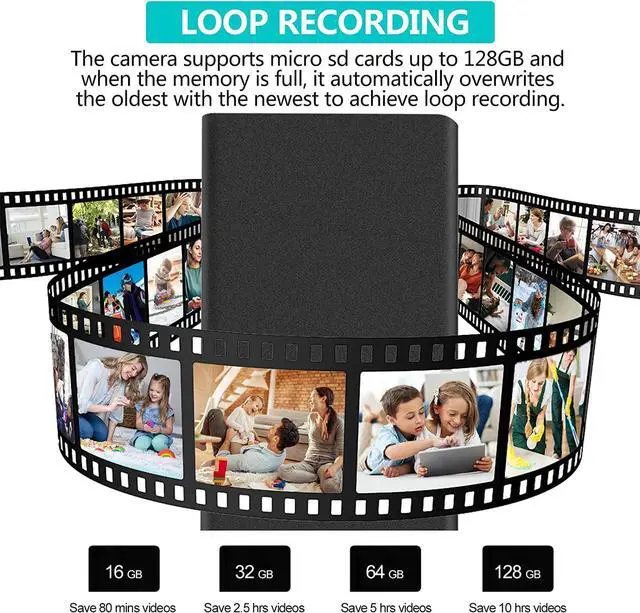 Alt view image 5 of 7 - Hidden Camera Power Bank, 10,000mAh Portable Charger Spy Camera, 1080P Nanny Cam with Night Vision, Motion Detection, Loop Recording, Gravity Sensor for Indoor/Outdoor Security up to 128GB No WiFi
