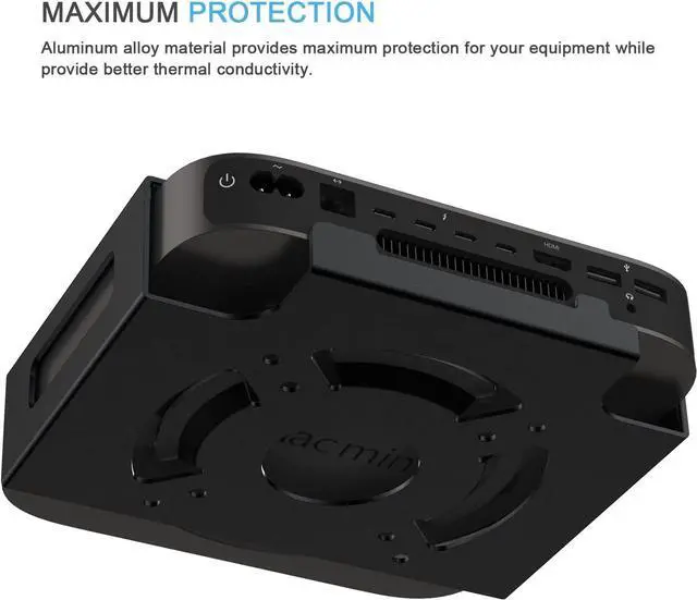 Alt view image 3 of 7 - IFCASE Mac Mini M2 Mount, Heat Dissipation Design Anti-Scratch Behind Monitor, Under Desk, Wall Mount Stand for Mac Mini 2011 to 2023 M2 Pro, Compatible with VESA Hole (Black)