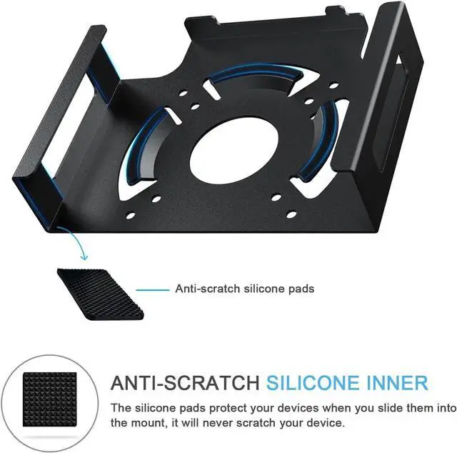 Alt view image 5 of 7 - IFCASE Mac Mini M2 Mount, Heat Dissipation Design Anti-Scratch Behind Monitor, Under Desk, Wall Mount Stand for Mac Mini 2011 to 2023 M2 Pro, Compatible with VESA Hole (Black)