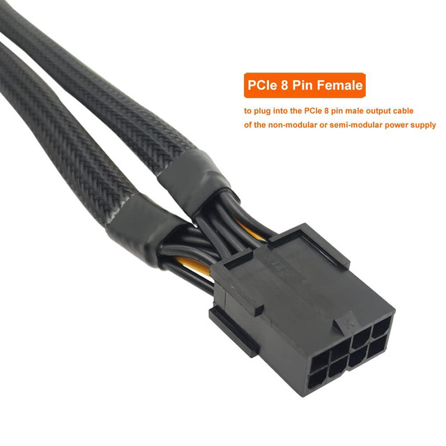 GPU VGA PCIe 6 Pin Female To Dual 2X 8 Pin (6 2) Male PCI Express...