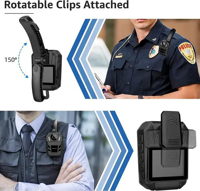 Alt view image 2 of 7 - Retevis RT77 Body Camera,Body Worn Camera with Audio and Video Recording,Night Vision,1296P,16GB,2650mAh Battery,Support Memory Expand,Bodycam for Police Filming Security Daily Record Law Enforcement