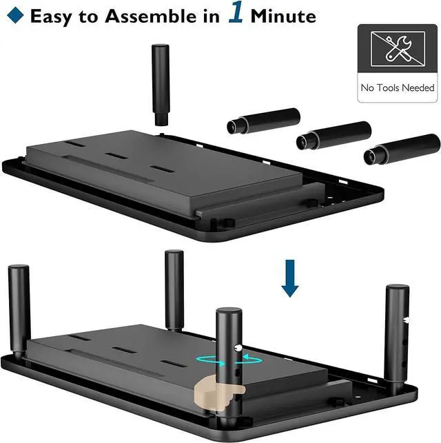 Alt view image 7 of 7 - BONTEC 2 Pack Monitor Stand Riser with Drawer, 3 Height Adjustable PC Monitor Riser for Desk with Mesh Platform for Laptop, Computer, iMac, PC, Printer up to 44LBS/20KG, Cable Ties Included