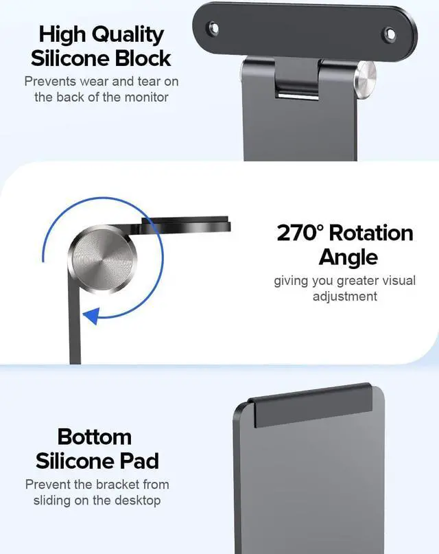 Alt view image 5 of 7 - UPERFECT Portable Monitor Stand with Hand Screw, 7 to 18.5 inch Freestanding Desk Mount with Swivel/Tilt/Rotation, Fits Monitor with M3/M4*75MM VESA