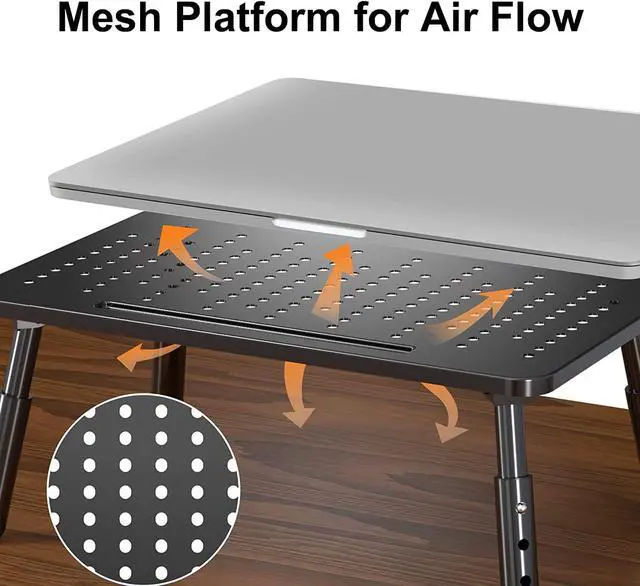 Alt view image 5 of 7 - Bracwiser Foldable Monitor Riser Metal Computer Stand for Desk 3 Height Adjustable Laptop Stand with Pen Storage, MST013