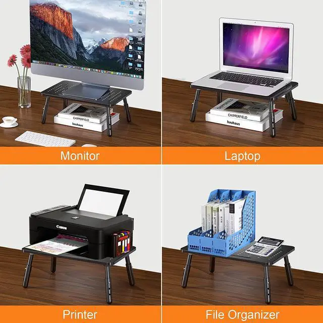 Alt view image 7 of 7 - Bracwiser Foldable Monitor Riser Metal Computer Stand for Desk 3 Height Adjustable Laptop Stand with Pen Storage, MST013