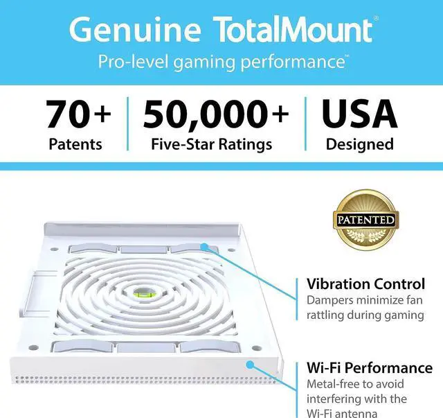 Alt view image 6 of 6 - TotalMount for Xbox One S (Mounts Xbox One S on a Wall by Your TV)