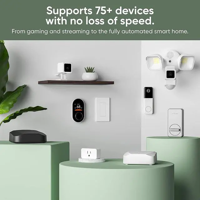 Alt view image 7 of 7 - Wyze AXE5400 Tri-Band Wi-Fi 6E Mesh Router Pro, Covers up to 2000 Sq. Ft, Replaces Legacy Routers for Whole Home Coverage, Supports Wired Backhaul, 1x1 Gbps & 2x1 Gbps Ports - 1 Pack