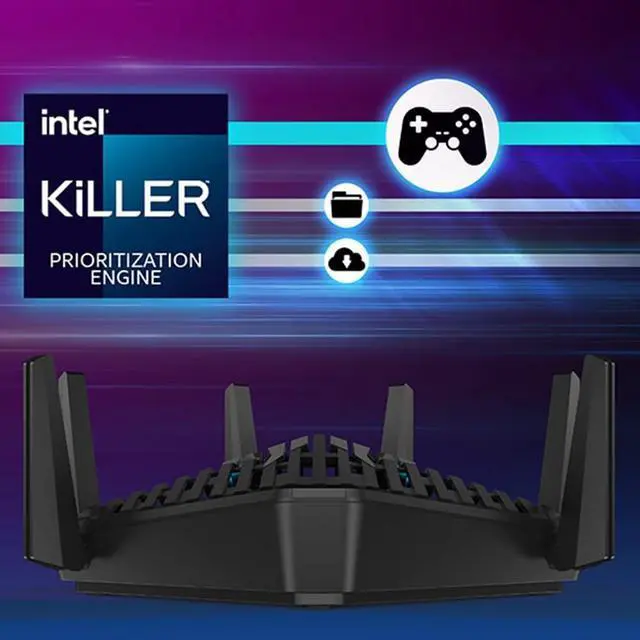 Alt view image 3 of 7 - Acer Predator Connect W6 Wi-Fi 6E Gaming Router | Hybrid QoS Compatible with Intel Killer Prioritization Engine | Tri-Band AXE7800 2.4GHz/5GHz/6GHz | Gigabit Router | Lifetime Internet Security