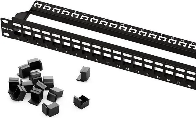 Main image of Iwillink 24 Port Blank Keystone Patch Panel with (12-Pack) Blank Keystone Jack Inserts - 1U 19" Metal Rackmount or Wallmount Housing for Keystone Jacks/Keystone Panel, Welcome to consult