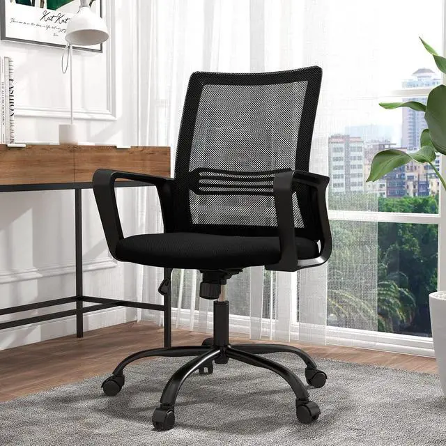 Alt view image 2 of 7 - Office Chair, Desk Chair Home Office Chair Mesh Computer Chair Ergonomic Office Chair with Lumbar Support Armrests, Mid Back Task Chair Adjustable Swivel Rolling Chair for Home Office, Living Room
