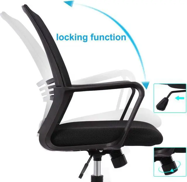 Alt view image 5 of 7 - Office Chair, Desk Chair Home Office Chair Mesh Computer Chair Ergonomic Office Chair with Lumbar Support Armrests, Mid Back Task Chair Adjustable Swivel Rolling Chair for Home Office, Living Room