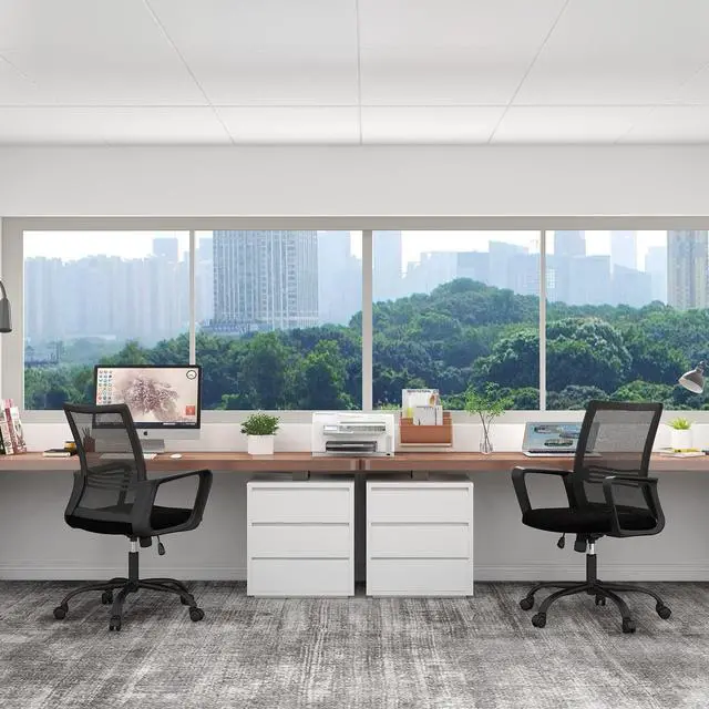 Alt view image 7 of 7 - Office Chair, Desk Chair Home Office Chair Mesh Computer Chair Ergonomic Office Chair with Lumbar Support Armrests, Mid Back Task Chair Adjustable Swivel Rolling Chair for Home Office, Living Room