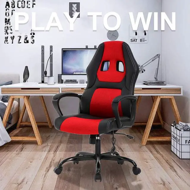 Alt view image 7 of 7 - Gaming Chair Ergonomic Office Chair Racing Desk Chair Massage PU Leather Adjustable Chair with Lumbar Support Headrest Armrest Task Rolling Swivel Computer Chair for Adults(Red)