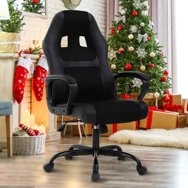 Main image of Ergonomic Office Chair Cheap Desk Chair, Mesh PC Gaming Chair with Lumbar Support, Adjustable High Back PU Leather Computer Chair Racing Task Swivel Executive Video Game Chairs for Home