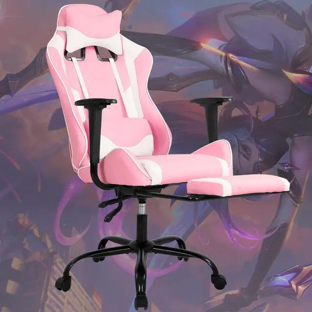 Main image of Gaming Chair Computer Chair Ergonomic Gaming Chair with Footrest Reclining High Back Video Game Chair with Lumbar Support Headrest Armrest Swivel Seat for Women, Men (Pink)