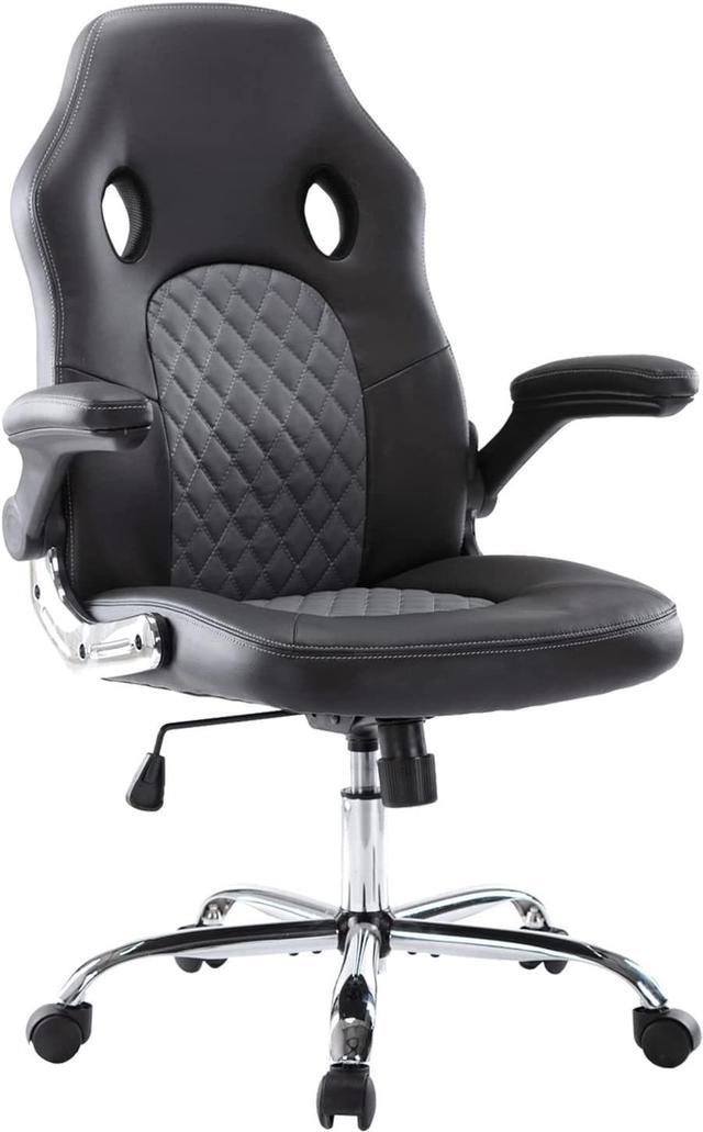 Gaming Chair, Ergonomic Office Chair High Back Computer Desk Chair with  Lumbar Support and Flip-up Armrests, Height Adjustable Swivel Rolling Chair