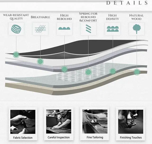 Alt view image 7 of 7 - COLAMY Leather Executive Office Chair- High Back Home Computer Desk Chair with Padded Flip-up Arms, Adjustable Tilt Lock, Swivel Rolling Ergonomic Chair for Adult Working Study
