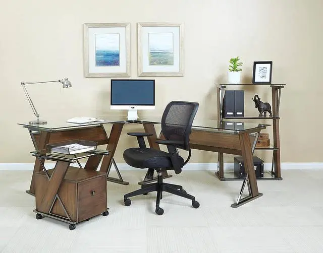 Alt view image 7 of 7 - SPACE Seating Professional AirGrid Dark Back and Padded Black Eco Leather Seat, 2-to-1 Synchro Tilt Control, Adjustable Arms and Tilt Tension with Nylon Base Managers Chair