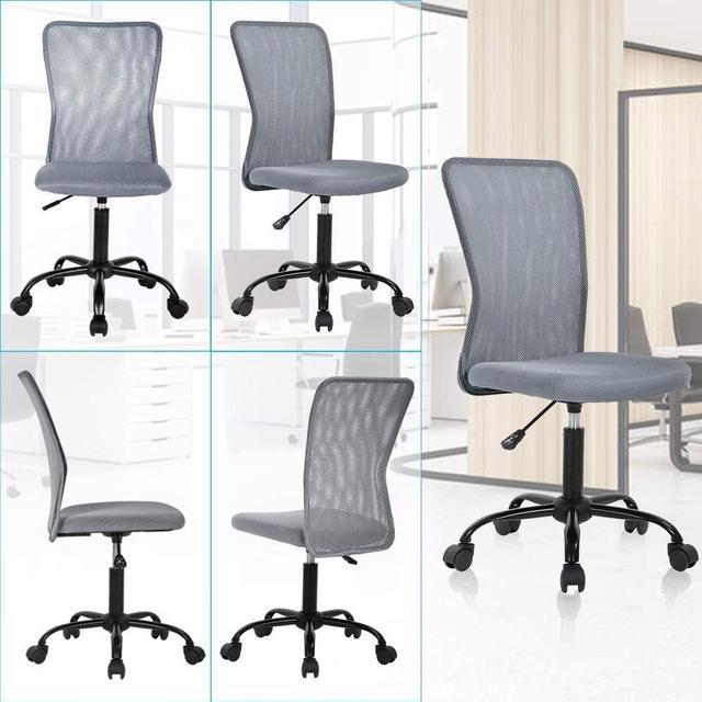 Alt view image 5 of 7 - Ergonomic Desk Chair Mid Back Mesh Chair Height Adjustable Office Chair, Home Office Chair Modern Task Computer Chair No Armrest Executive Rolling Swivel Chair with Casters (Grey)