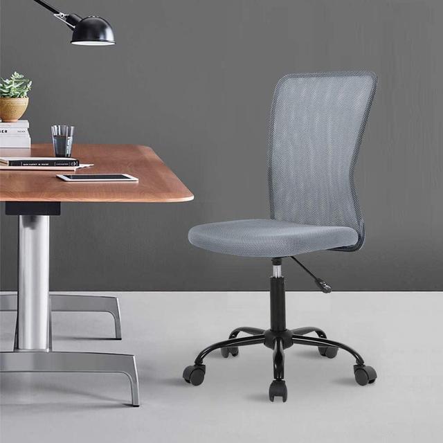 Alt view image 7 of 7 - Ergonomic Desk Chair Mid Back Mesh Chair Height Adjustable Office Chair, Home Office Chair Modern Task Computer Chair No Armrest Executive Rolling Swivel Chair with Casters (Grey)