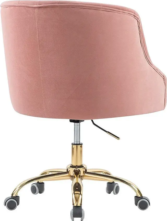 Alt view image 6 of 7 - Sepnine Large Velvet Fabric Swivel Task Chair for Home Office Ergonomic Comfortable Chair - Girls Lovely with Gold Frame for Girls M-6030, Welcome to consult