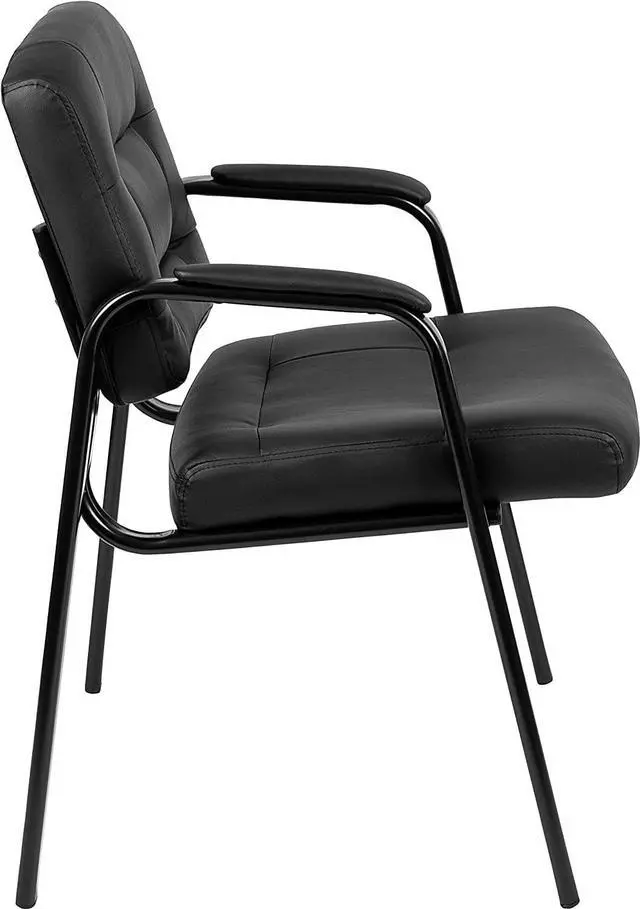 Alt view image 6 of 7 - Flash Furniture Darwin Flash Fundamentals LeatherSoft Executive Reception Chair, Modern Tufted Lounge Chair for Living Room or Office, Black