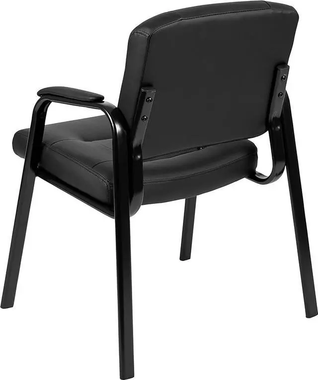 Alt view image 5 of 7 - Flash Furniture Darwin Flash Fundamentals LeatherSoft Executive Reception Chair, Modern Tufted Lounge Chair for Living Room or Office, Black