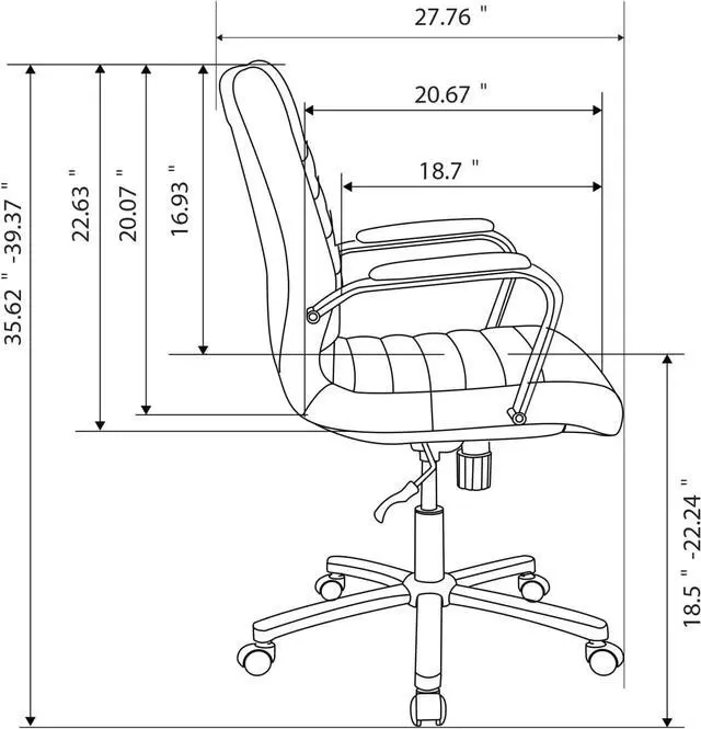Alt view image 7 of 7 - Realspace® Modern Comfort Winsley Bonded Leather Mid-Back Manager Office Chair, Brown/Black, BIFMA Compliant