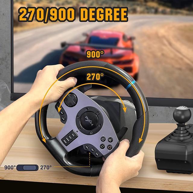  PXN 270/900 Degree PC Racing Wheel, V9 USB Race Game Driving PC  Steering Wheel with Clutch Pedals and Shifter for Windows PC/PS3/PS4/Switch/ Xbox One/Xbox Series X/S