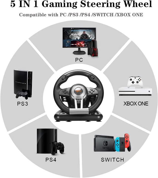 PXN V3II Simulate Racing Game Steering Wheel with Pedal, 180