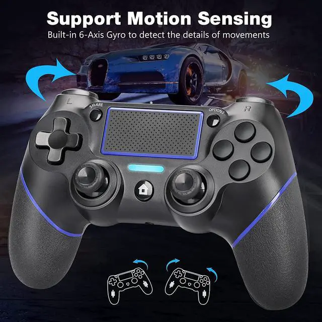 Alt view image 3 of 7 - Y Team Wireless Controller for PS4, Wireless PS4 Gaming Controller USB Gamepad Joypad Controller with Dual-Vibration for PS4/ Slim/Pro/PC(Win 7/8/10)
