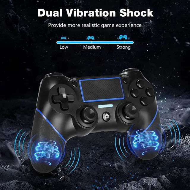 Alt view image 5 of 7 - Y Team Wireless Controller for PS4, Wireless PS4 Gaming Controller USB Gamepad Joypad Controller with Dual-Vibration for PS4/ Slim/Pro/PC(Win 7/8/10)