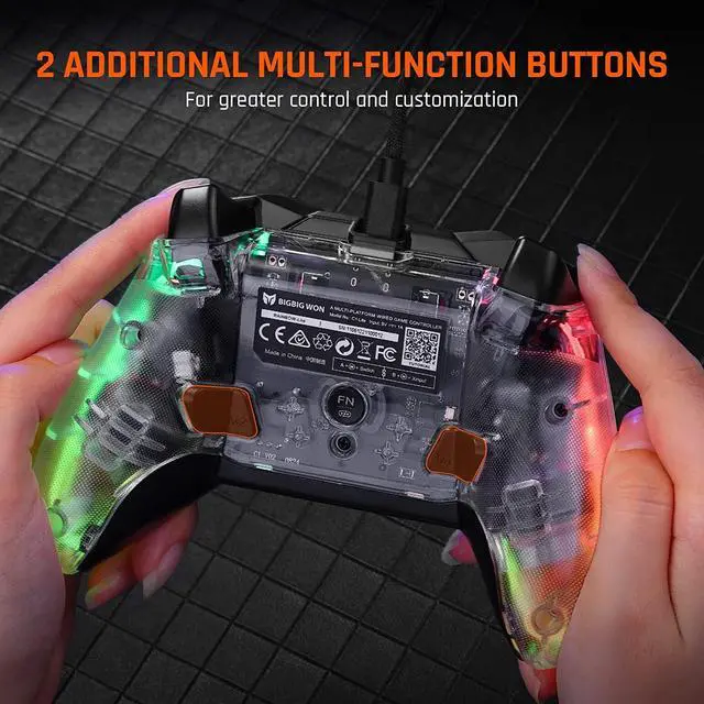 Alt view image 4 of 7 - BIGBIG WON PC Controller, Switch Controllers with 0 Deadzone Joysticks, Hair Trigger, 2 Extra Multi-function Buttons, Fully Customizable, Asymmetric Vibration Motors, Wired Controller for PC & Switch