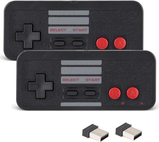 2.4G Classic USB Wireless Controller for Retro NES Emulator Games, 2 Pack  Rechargeable Wireless NES USB PC Remote Pad Controller for Windows MAC  Raspberry Pi 