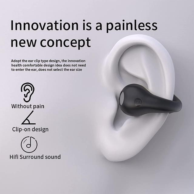 Loluka Open Ear Bone Conduction Earbuds Wireless Ear Clip Bone