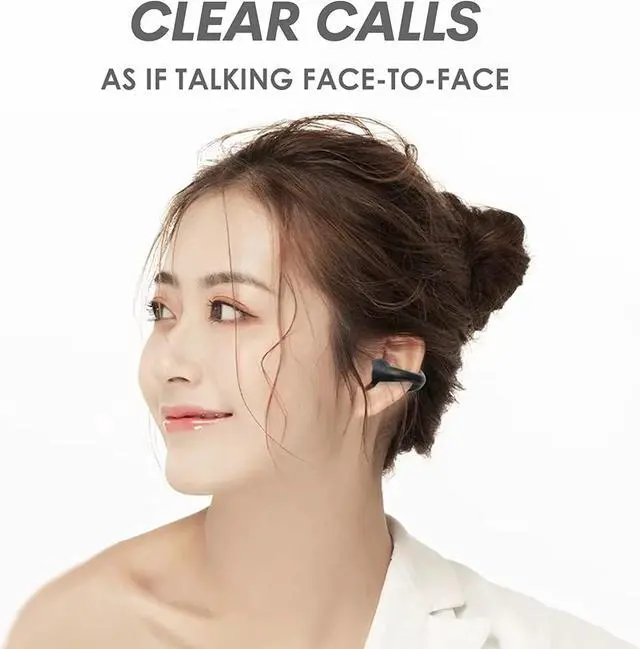 Alt view image 4 of 7 - Loluka Open Ear Bone Conduction Earbuds Wireless Ear Clip Bone Conduction Headphones Head Set Bluetooth Open Ear Headphones Wireless Bluetooth Bone Conducting Earphones Ear Buds for Small Ear Canals