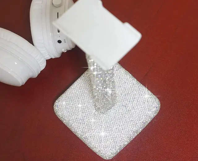 Alt view image 2 of 4 - SH Luxury Rhinestones Headphone Stand Headset Holder Crystal (Silver)