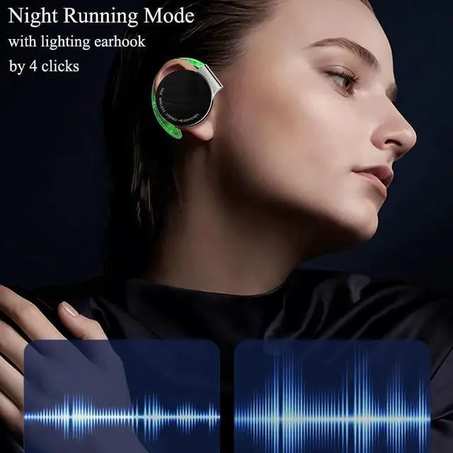 Alt view image 5 of 6 - Luisport Noise Cancelling Headphones Earbuds Open Ear Bluetooth Headphones Workout Headphones Wireless Headphones Bluetooth Earbuds Wireless Earbuds Bluetooth Earphones Wireless Earphones (F2-Black)