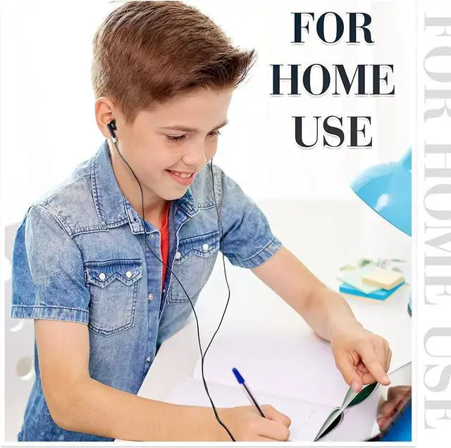 Alt view image 6 of 7 - 100 Pcs Bulk Earbuds for Classroom Student Basic Headphones in Ear for Kids Schools Libraries Laptop 3.5 MM Earbuds Dot Headphones Individually Bagged (Black)