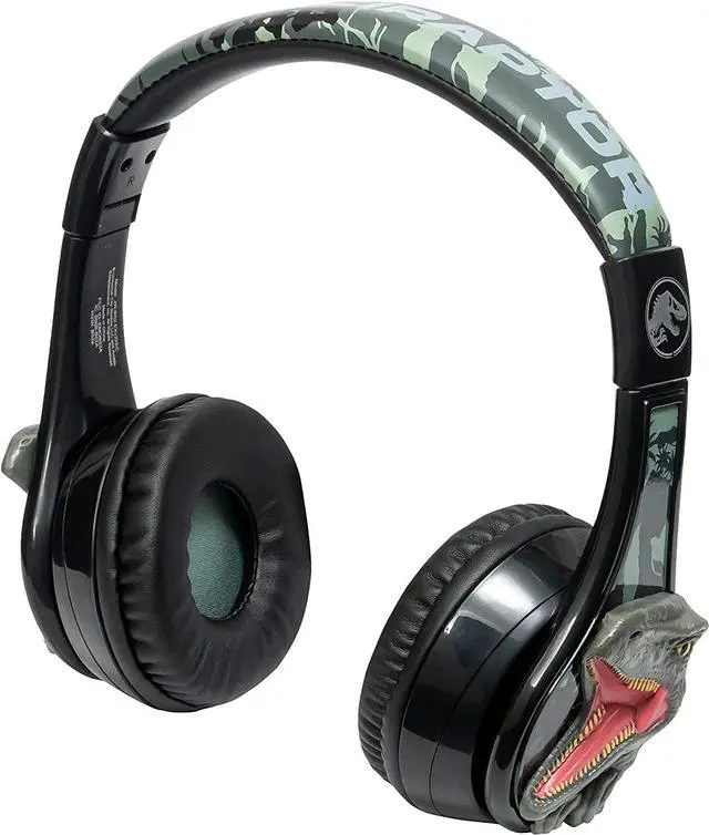 Main image of eKids Jurassic World Bluetooth Headphones, Wireless Headphones with Microphone Includes Aux Cord, Kids Headphones for School, Home, or Travel