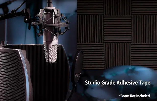 Alt view image 6 of 7 - New Path Designs Double-Sided Acoustic Foam Panel Mounting Squares, 192-Pack, Studio-Grade Adhesive Tape, Heavy Duty Bond To Acoustic Panels/Soundproof Foam, No Wall Residue (For 48 Standard Panels)