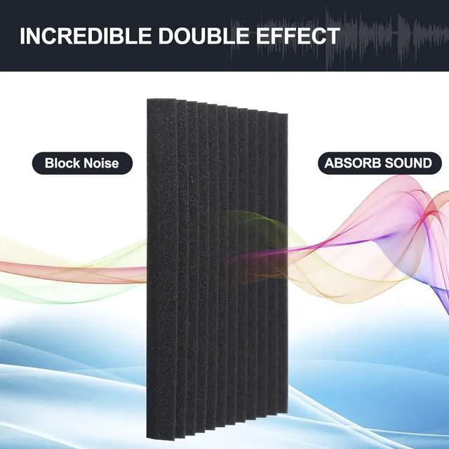 Alt view image 2 of 6 - 60 Pack Acoustic Panel Polyurethane Foam Sound Proof Acoustic Treatment Room Kit for Absorbing Sound on Walls, 1" X 12" X 12" Sound-Proof Material for Home Studio Ceiling (60 Pack) (60PCS)