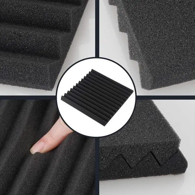 Alt view image 6 of 6 - 60 Pack Acoustic Panel Polyurethane Foam Sound Proof Acoustic Treatment Room Kit for Absorbing Sound on Walls, 1" X 12" X 12" Sound-Proof Material for Home Studio Ceiling (60 Pack) (60PCS)