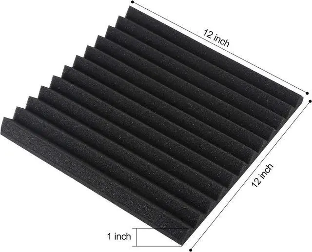 Alt view image 5 of 6 - 60 Pack Acoustic Panel Polyurethane Foam Sound Proof Acoustic Treatment Room Kit for Absorbing Sound on Walls, 1" X 12" X 12" Sound-Proof Material for Home Studio Ceiling (60 Pack) (60PCS)